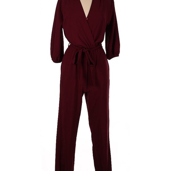 Fraiche By J Pants - New without Tags Fraiche by J Burgundy Jumpsuit